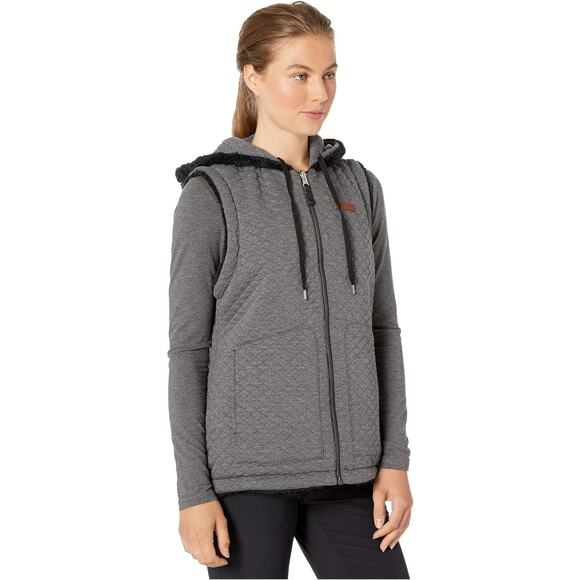 Obermeyer Womens size Medium Greyson Reversible Sherpa Vest Gray Black - Picture 1 of 14